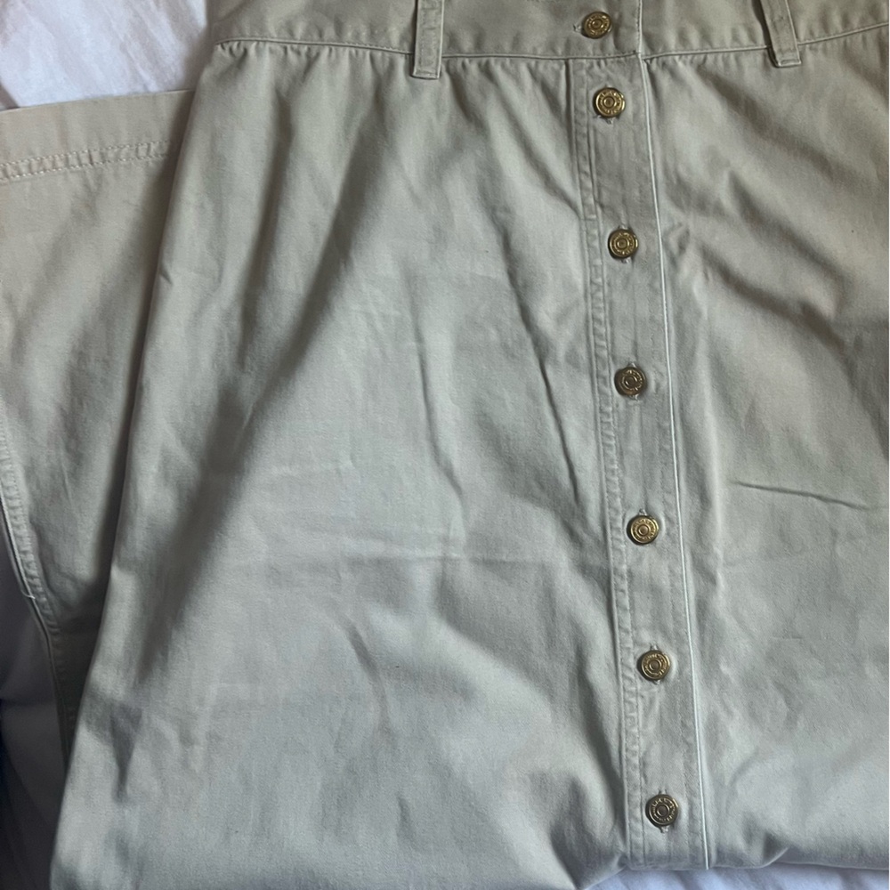 Lauren Ralph Lauren White Button-Front Midi Skirt | Classic Spring Preppy Style - Picture 11 of 12